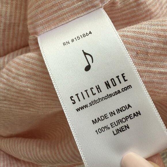 Stitch‎ Note Vacation Short Sleeve Button Up Rosedust Mens Size 2XL Linen Travel - Picture 8 of 8